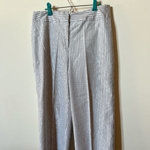 Cotton Striped Straight 7/8 pants